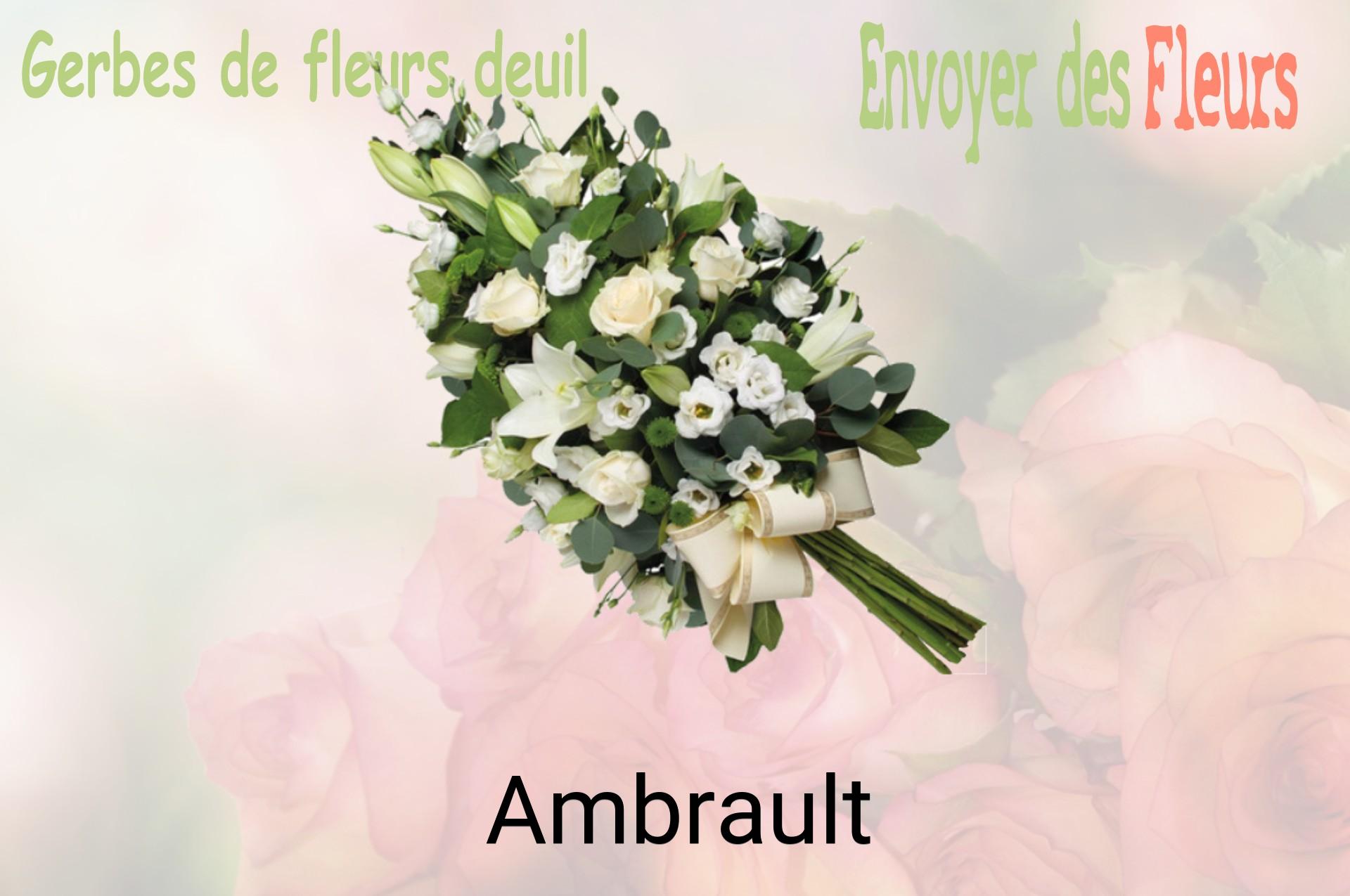 Gerbe de fleurs de deuil livrée à Ambrault